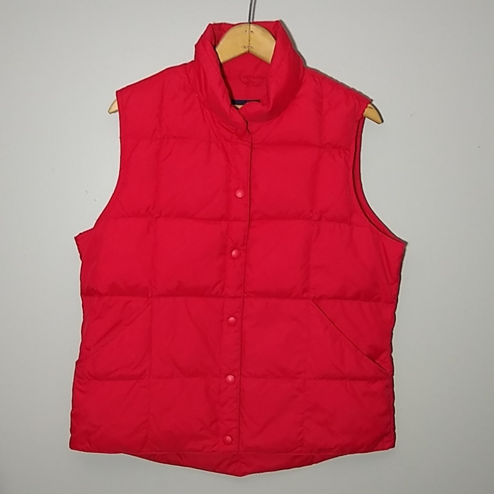 Lands End Red Down Vest M 10-12 Puffer